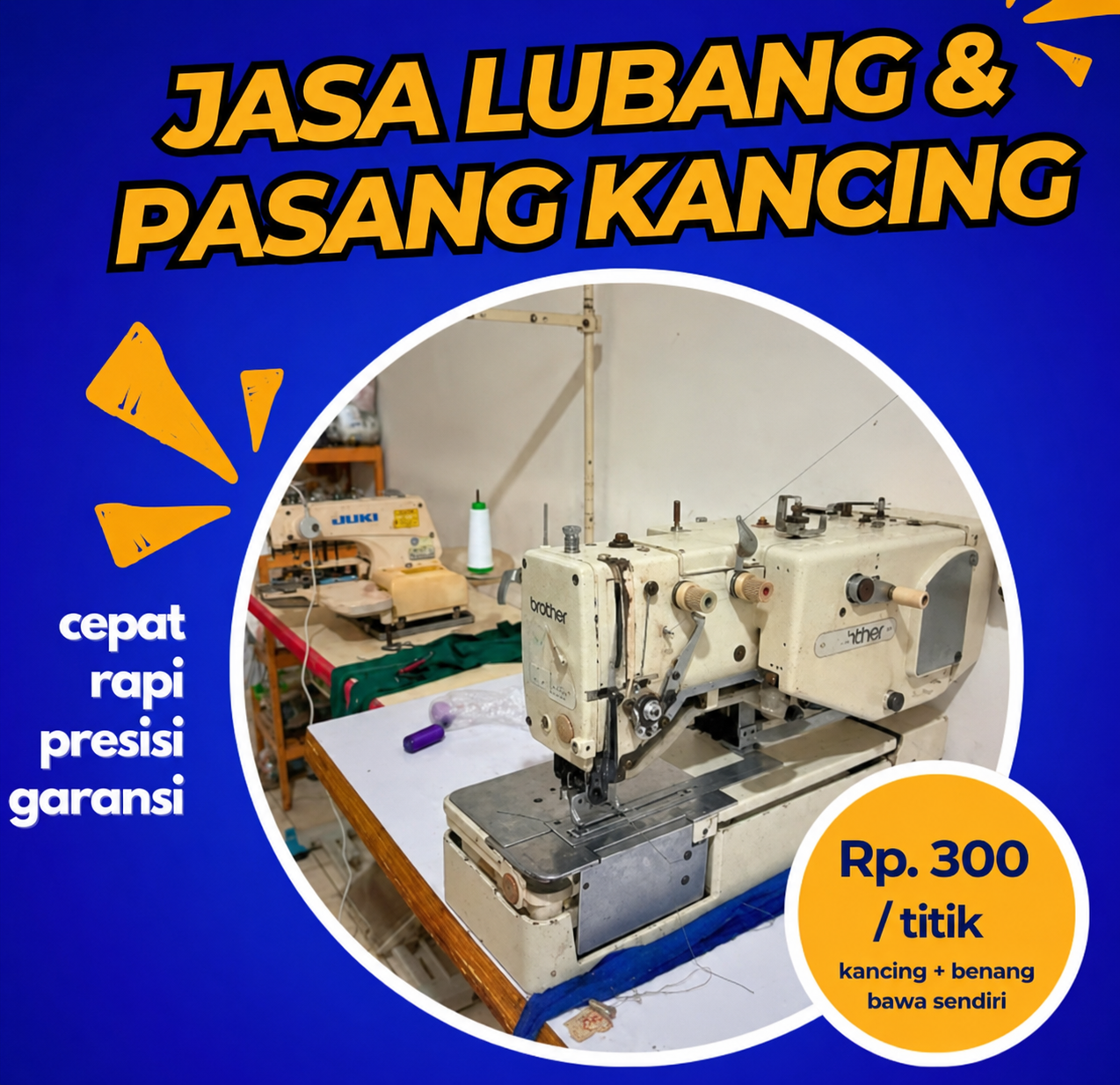 Jasa Lubang & Pasang Kancing